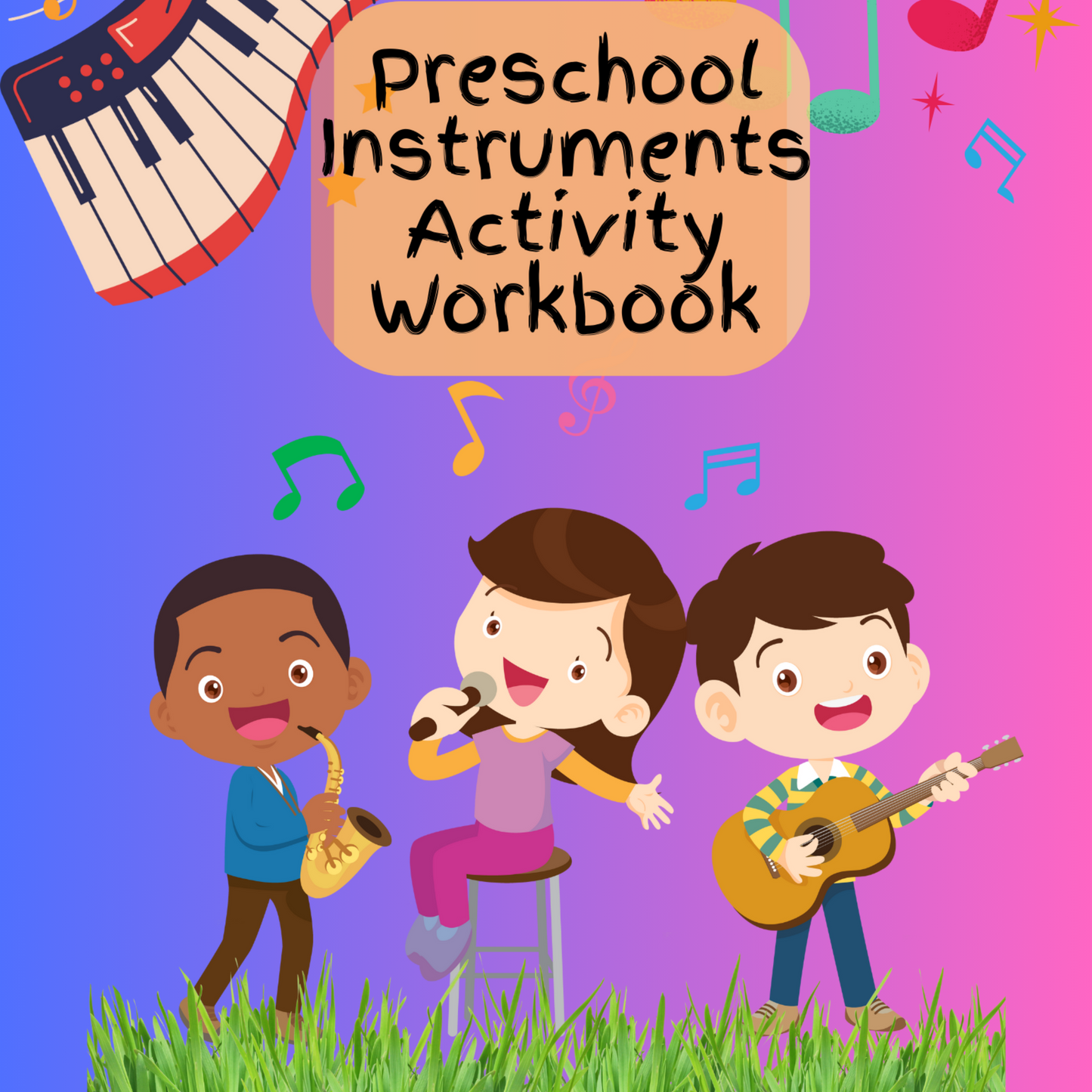 Preschool Music Instruments Activity Workbook - Editable Design